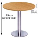 Ver imagem 4 de Mesa Beta Big Inox 75 Cm (alt) Disco Redondo Tampo Mdp Redondo 80 Cm (larg) X 2,50 Cm (alt) Samba