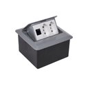 Ver imagem 1 de Caixa de Mesa Pratik 128 3 Blocos 2el/1rj Qm15054 Cinza Qtmov