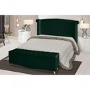 Ver imagem 2 de Kit de Quarto Cabeceira de Cama Box e Calçadeira Baú Toquio Casal 140cm Suede Verde