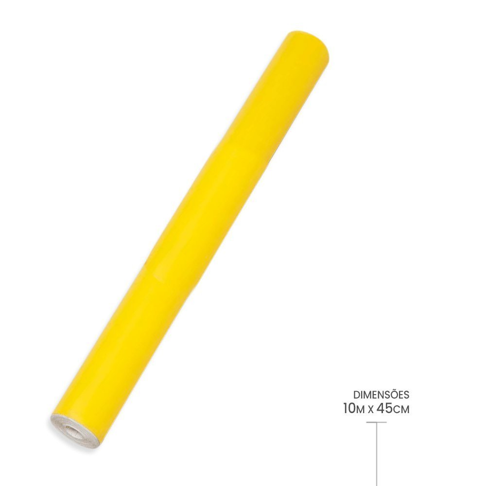 Papel Contact Adesivo 45cm X 10 Metros Amarelo de 80 Micras - 3