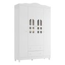 Ver imagem 3 de Cômoda Selena e Guarda Roupa Infantil New Selena 4 Portas Branco Brilho