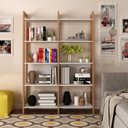 Ver imagem 6 de Estante de Livros 127,5CMX184,7cm Haia Yescasa Branco/Amêndoa