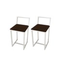 Ver imagem 1 de Kit 2 Banqueta Baixa Para Cozinha Industrial Assento Estofado White
