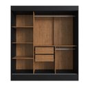 Ver imagem 4 de Guarda Roupa Casal Londres 3 Portas 2 Gavetas 100% Mdf Preto - Doripel Móveis