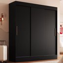 Ver imagem 1 de Guarda Roupa Casal Londres 3 Portas 2 Gavetas 100% Mdf Preto - Doripel Móveis