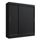 Ver imagem 3 de Guarda Roupa Casal Londres 3 Portas 2 Gavetas 100% Mdf Preto - Doripel Móveis