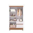 Ver imagem 3 de Guarda Roupa Pequeno Ideal 4 Portas e 2 Gavetas para Quarto de Hospedes:branco Camarim