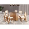 Conjunto Sala de Jantar Mesa Hamburgo Tampo Vidro com 6 Cadeiras Sol  - 1
