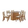 Conjunto Sala de Jantar Mesa Hamburgo Tampo Vidro com 6 Cadeiras Sol  - 2