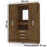 Guarda Roupas Casal Capelinha 03 Gavetas 10061 Imbuia Rustico VLR - 4