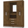 Guarda Roupas Casal Capelinha 03 Gavetas 10061 Imbuia Rustico VLR - 1