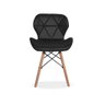 Cadeira Charles Eames Eiffel Slim Wood Estofada Preta 2 UNIDADES - 3