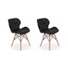 Cadeira Charles Eames Eiffel Slim Wood Estofada Preta 2 UNIDADES - 1