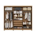 Ver imagem 6 de Guarda Roupa Roupeiro 6 Portas e 3 Gavetas Espelho 270cm Cb01t580 Kappesberg