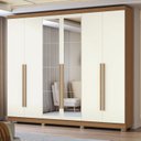 Ver imagem 1 de Guarda Roupa Roupeiro 6 Portas e 3 Gavetas Espelho 270cm Cb01t580 Kappesberg