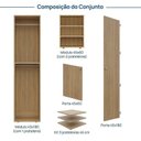Ver imagem 4 de Guarda-Roupa Módulo 45x180 e Módulo 45x60 2 Portas e 3 Prateleiras Frame CabeCasa MadeiraOriginals