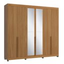 Ver imagem 2 de Guarda Roupa 250cm 6 Portas com Espelho e 4 Gavetas 100% Mdf Cor:nature