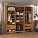 Ver imagem 4 de Guarda Roupa para Quarto Casal 6 Portas com Vidro Nature MDF Casamia