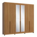 Ver imagem 2 de Guarda Roupa para Quarto Casal 6 Portas com Vidro Nature MDF Casamia
