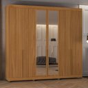 Ver imagem 1 de Guarda Roupa para Quarto Casal 6 Portas com Vidro Nature MDF Casamia