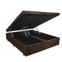 Ver imagem 1 de Cama Box Baú Queen Bipartido Marrom Suede 42x158x198