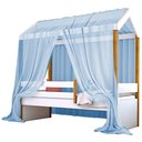 Ver imagem 2 de Cama Montessori Exclusiv Solteiro com Colchão e Voal Azul