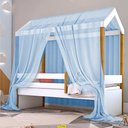 Ver imagem 1 de Cama Montessori Exclusiv Solteiro com Colchão e Voal Azul