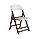 Ver imagem 3 de Kit Mesa Dobrável Elegance 70x70 6 Ripas Madeira com 4 Cadeiras Imbuia Polipropileno - Branco
