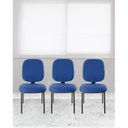 Ver imagem 3 de Cadeira Escritório Coletiva Auditório Hotel Fixa com Lâmina Central Metal Azul