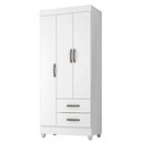 Ver imagem 4 de Guarda Roupa Solteiro Gael 3 Portas 2 Gavetas MDP Branco Leão Móveis