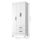 Ver imagem 3 de Guarda Roupa Solteiro Gael 3 Portas 2 Gavetas MDP Branco Leão Móveis