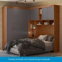 Ver imagem 7 de Guarda Roupas de Canto com 7 Portas e 4 Gavetas e Cabeceira Lugano Santos Andirá Jatoba-grafitte