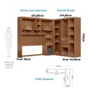 Ver mais imagens de Guarda Roupas de Canto com 7 Portas e 4 Gavetas e Cabeceira Lugano Santos Andirá Jatoba-grafitte