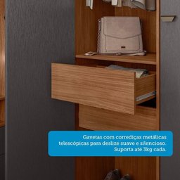 Guarda Roupas de Canto com 7 Portas e 4 Gavetas e Cabeceira Lugano Santos Andirá Jatoba-grafitte - 4 Guarda Roupas de Canto com 7 Portas e 4 Gavetas e Cabeceira Lugano Santos Andirá Jatoba-grafitte - 4