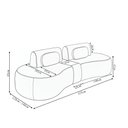 Ver imagem 4 de Sofá Sala de Estar Modulado França 325cm com Encosto Articulável Mesa Central e Almofadas Linho Verd