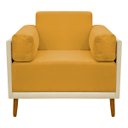 Ver imagem 7 de Poltrona Decorativa para Sala Recepção Consultório Isadora Corino Bege e Suede Mostarda