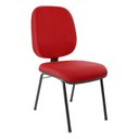 Ver imagem 1 de Cadeira Escritório Coletiva Auditório Hotel Fixa com Lâmina Central Metal Vermelho