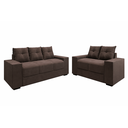 Ver imagem 1 de Conjunto Sofa 3 e 2 Lugares Suede Chamego Ii Flash - Marrom