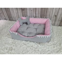 Caminha Rosa G Pet Cinza Claro Cama com Ziper Lavável G - 4