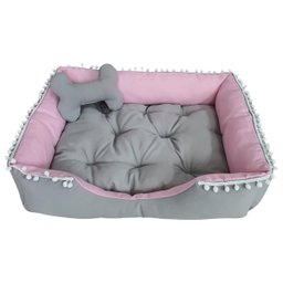Caminha Rosa G Pet Cinza Claro Cama com Ziper Lavável G - 1