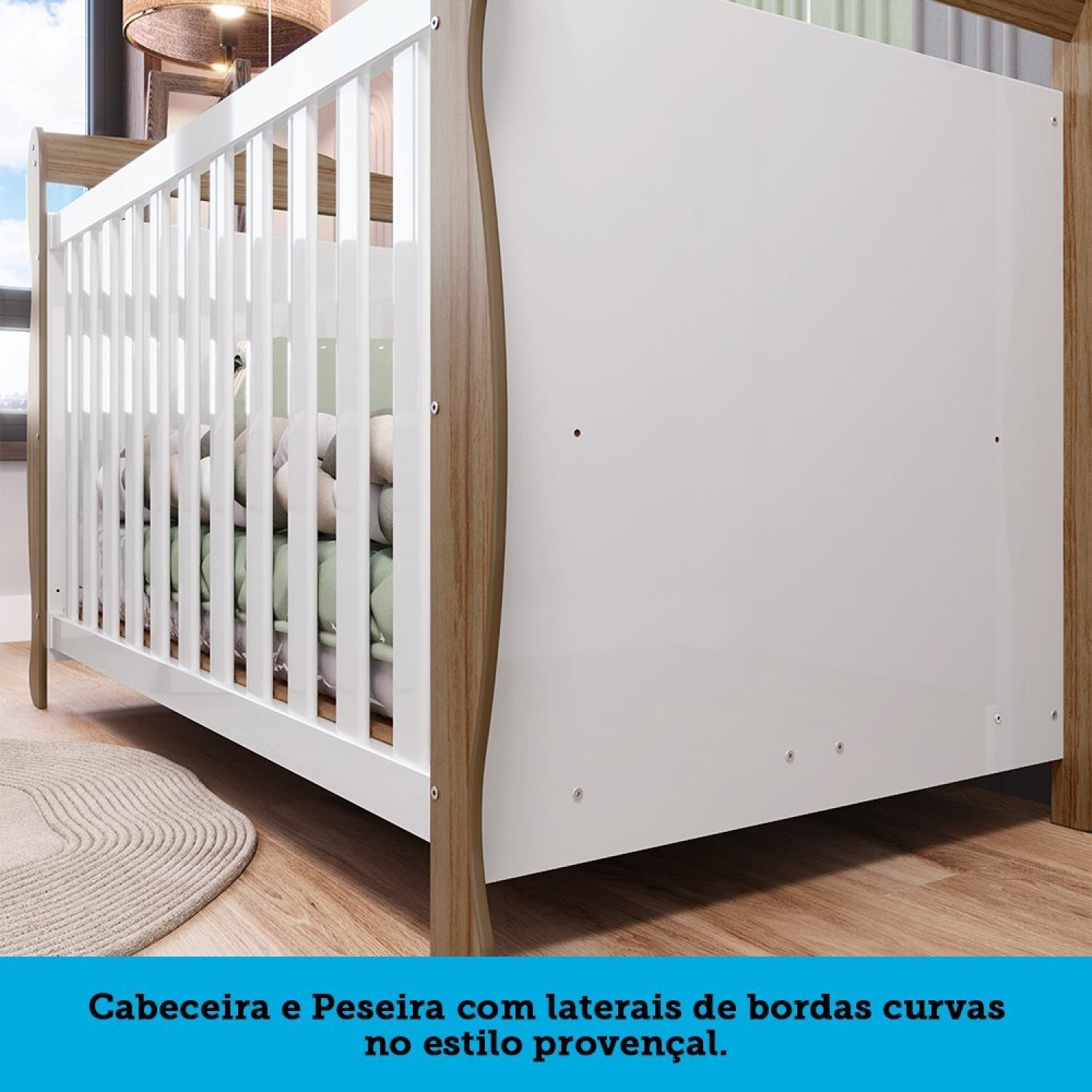 Berço Mini Cama 3 em 1 Americano 100% MDF Cocada - 11