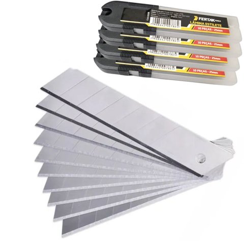Lâmina para Estilete 25mm 40 Peças | Fertak