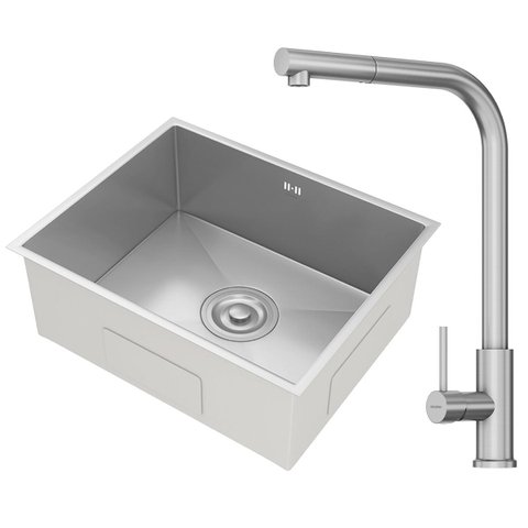 Kit Cuba Gourmet Lisboa Aço Inox 304 e Torneira Gourmet Toronto Aço Inox Goldenx
