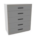 Ver imagem 4 de Cômoda Organizadora 90cm com 5 Gavetas 240831 Linha Valência Politorno