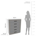 Ver imagem 2 de Cômoda Organizadora 90cm com 5 Gavetas 240831 Linha Valência Politorno