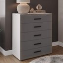Ver imagem 1 de Cômoda Organizadora 90cm com 5 Gavetas 240831 Linha Valência Politorno