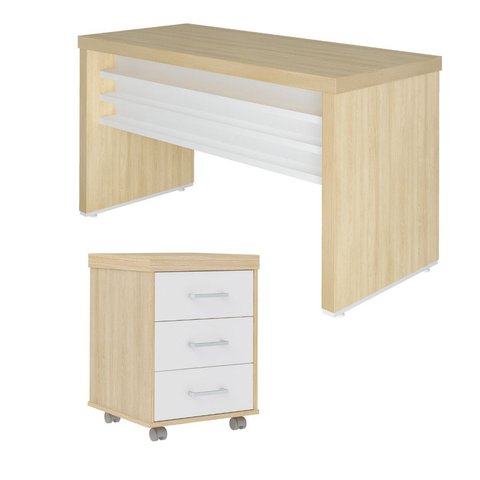 Conjunto Escritório: Mesa 6198 + Gaveteiro 6203