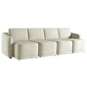 Ver imagem 3 de Sofá Cama Modulado Retrátil e Reclinável Decorativo Varsóvia 316cm Veludo Bege G33 - Gran Belo
