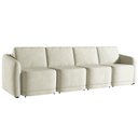Ver imagem 4 de Sofá Cama Modulado Retrátil e Reclinável Decorativo Varsóvia 316cm Veludo Bege G33 - Gran Belo