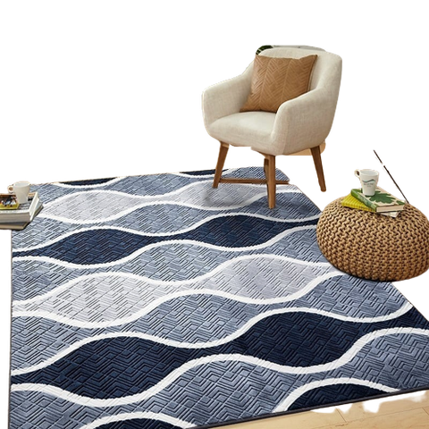 Tapete Flannel Sala Quarto Luxo Macio 2,00x1,40 chumbo e branco